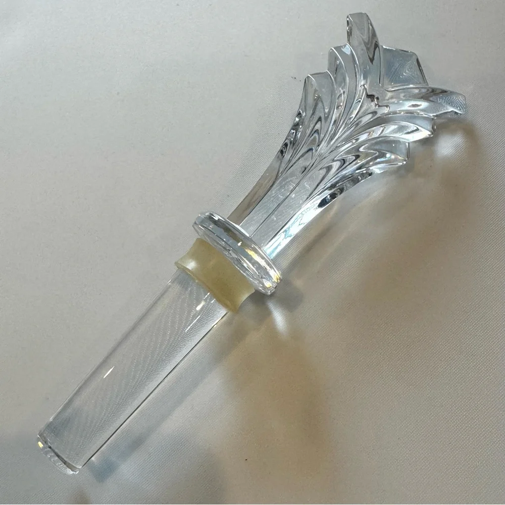 Vintage Fan Lead Crystal Bottle Decanter Stopper Art Deco 5.75